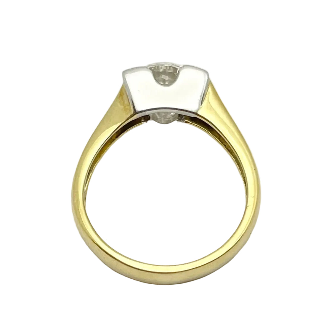 Bague Solitaire en or blanc, or jaune et diamant