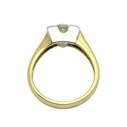 Bague Solitaire en or blanc, or jaune et diamant