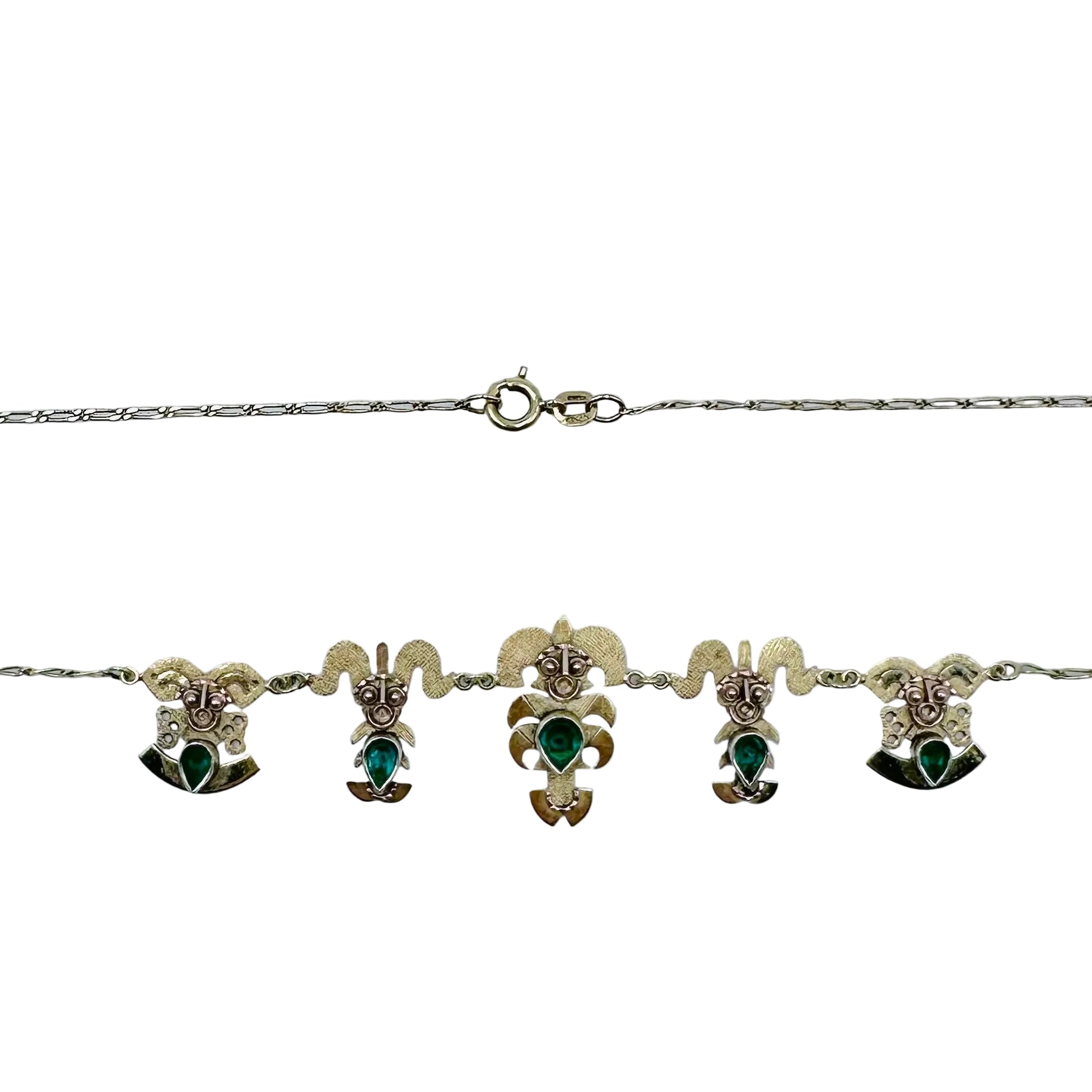 Collier Draperie en or jaune et émeraude