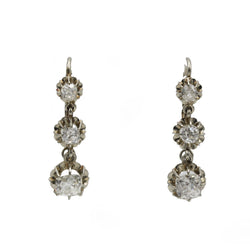 Boucles d'oreilles Dormeuses en or blanc et diamants