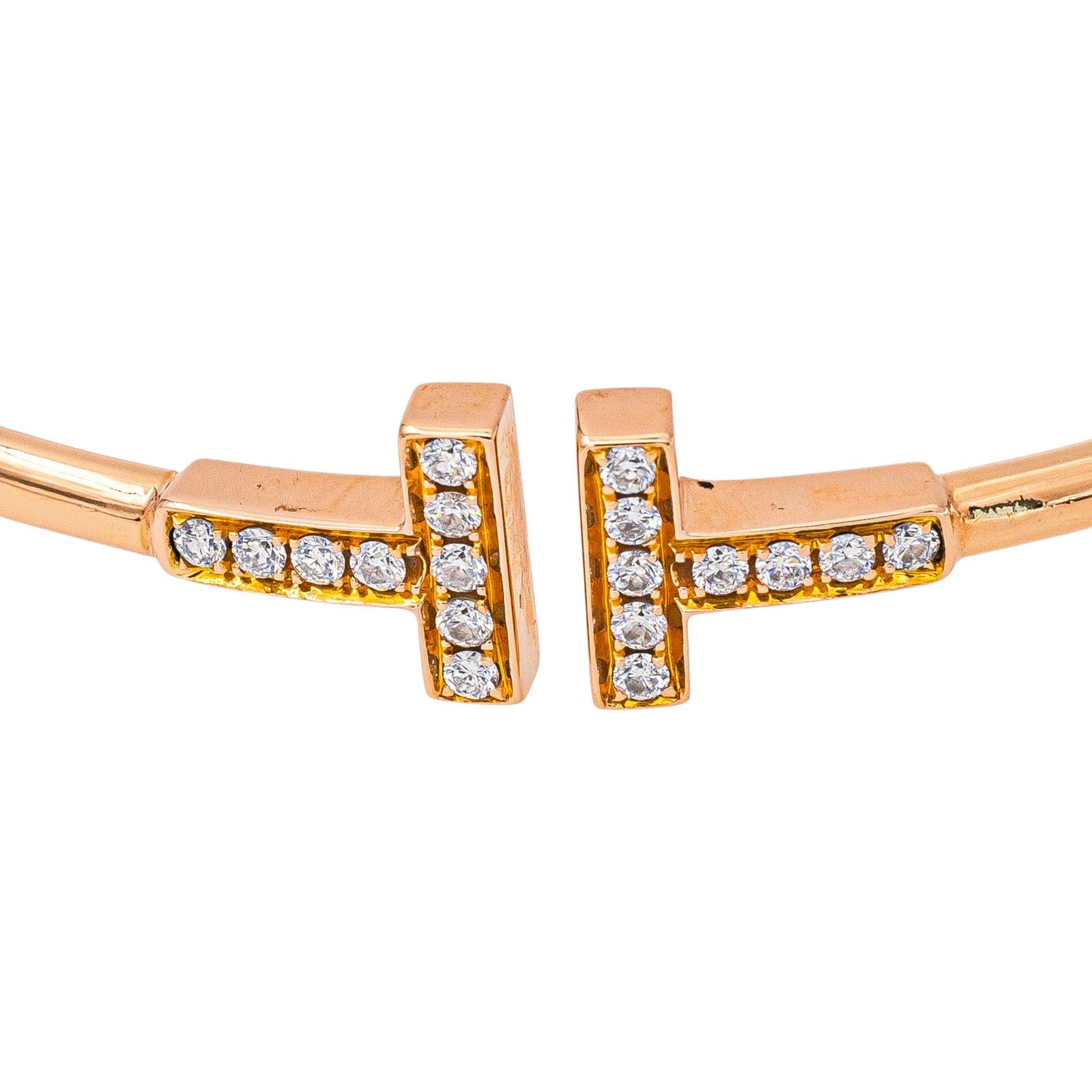 Tiffany & Co Bracelet Tiffany T Or rose Diamant