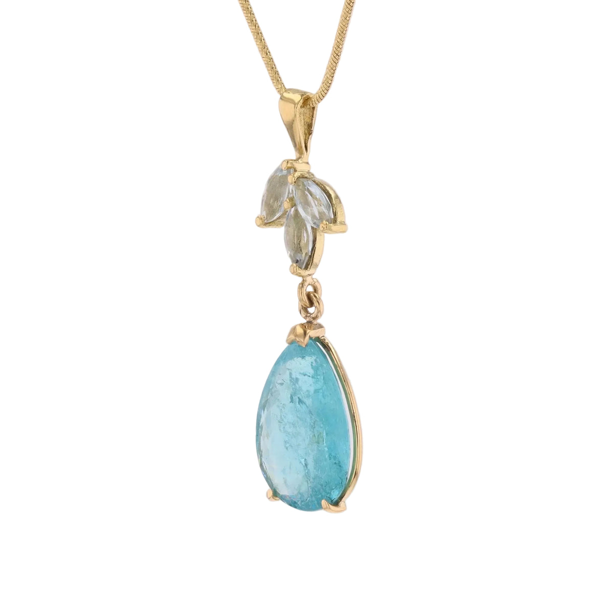 Pendentif en or jaune et aigues-marines