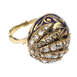 Bague Dôme en or jaune, émeraude et diamants