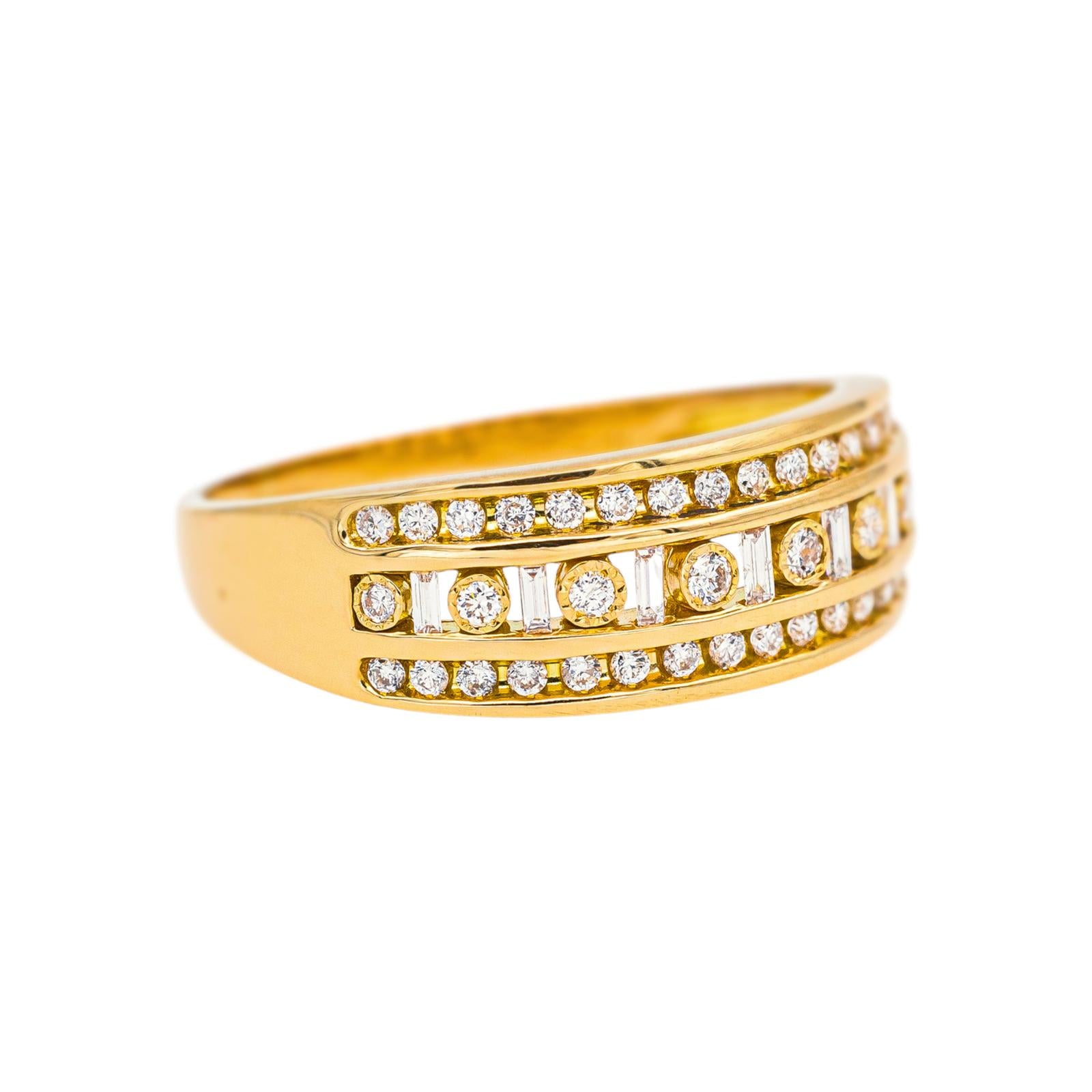 Bague Bandeau  Or jaune Diamant