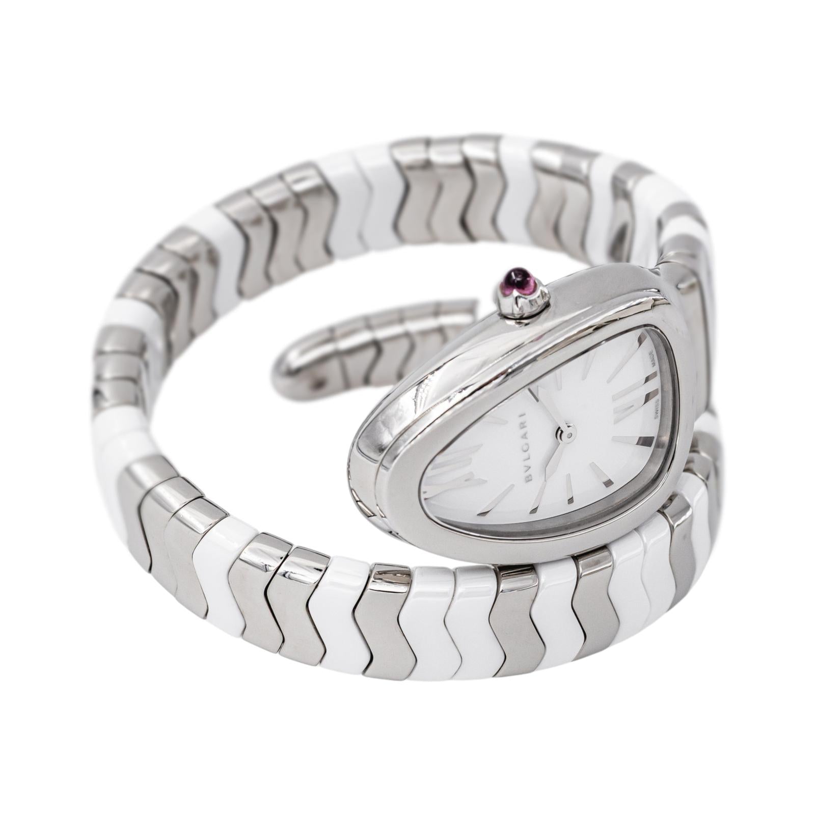 Montre BULGARI "Spiga" en acier, céramique et spinelle