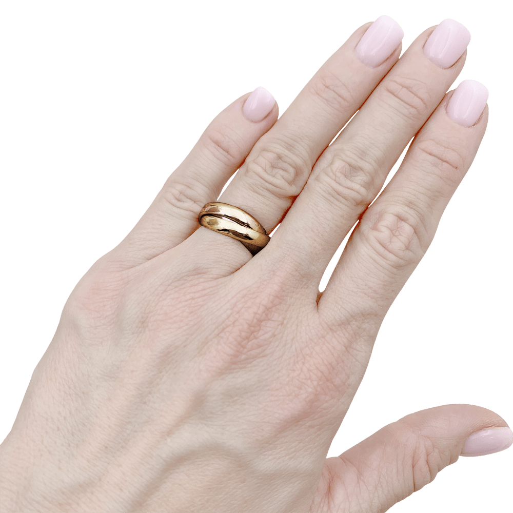 Bague Cartier, "Trinity Classique", trois ors.