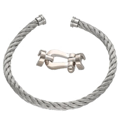 Bracelet FRED "Force 10" GM en or blanc et acier
