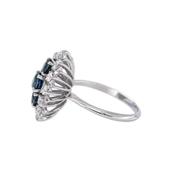 Bague Marquise Or blanc Saphir