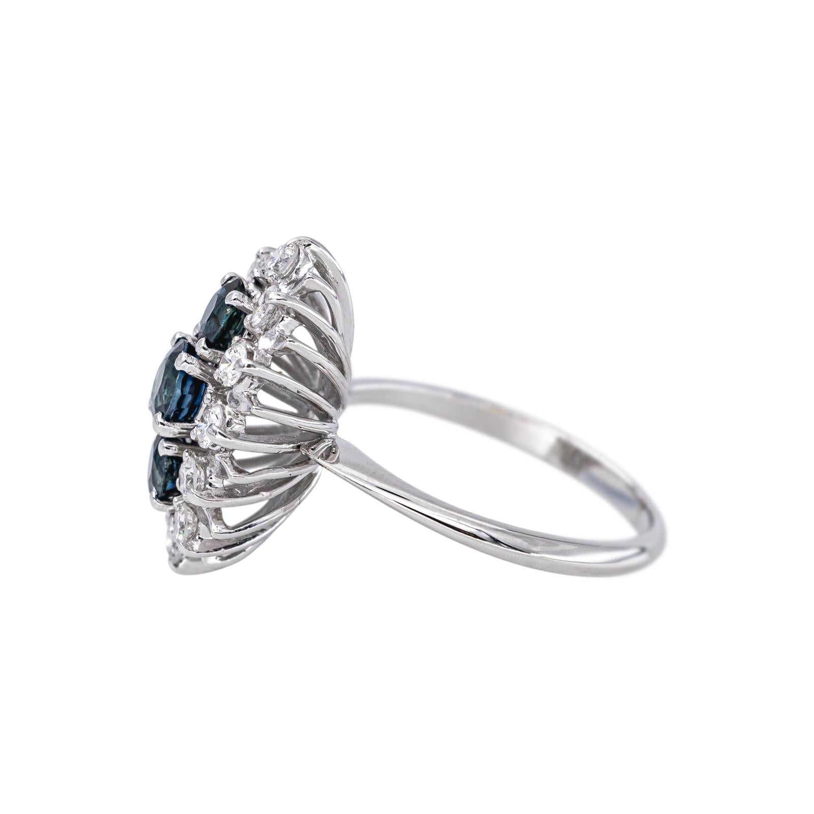 Bague Marquise Or blanc Saphir