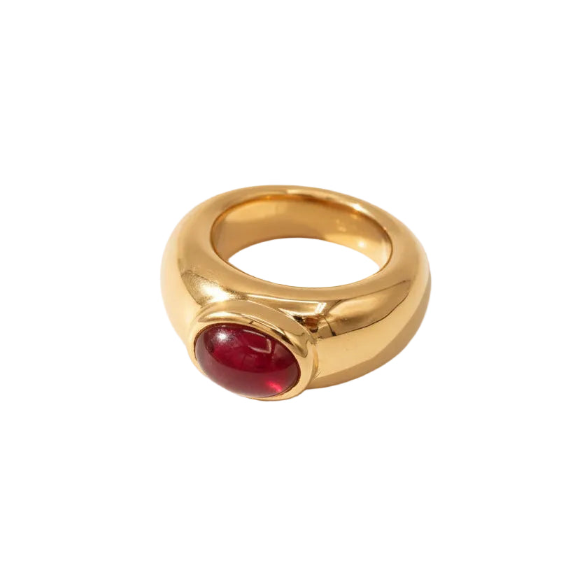 Bague Jonc en or jaune et rubis