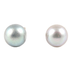 Boucles d'oreilles Puces en or blanc et perles