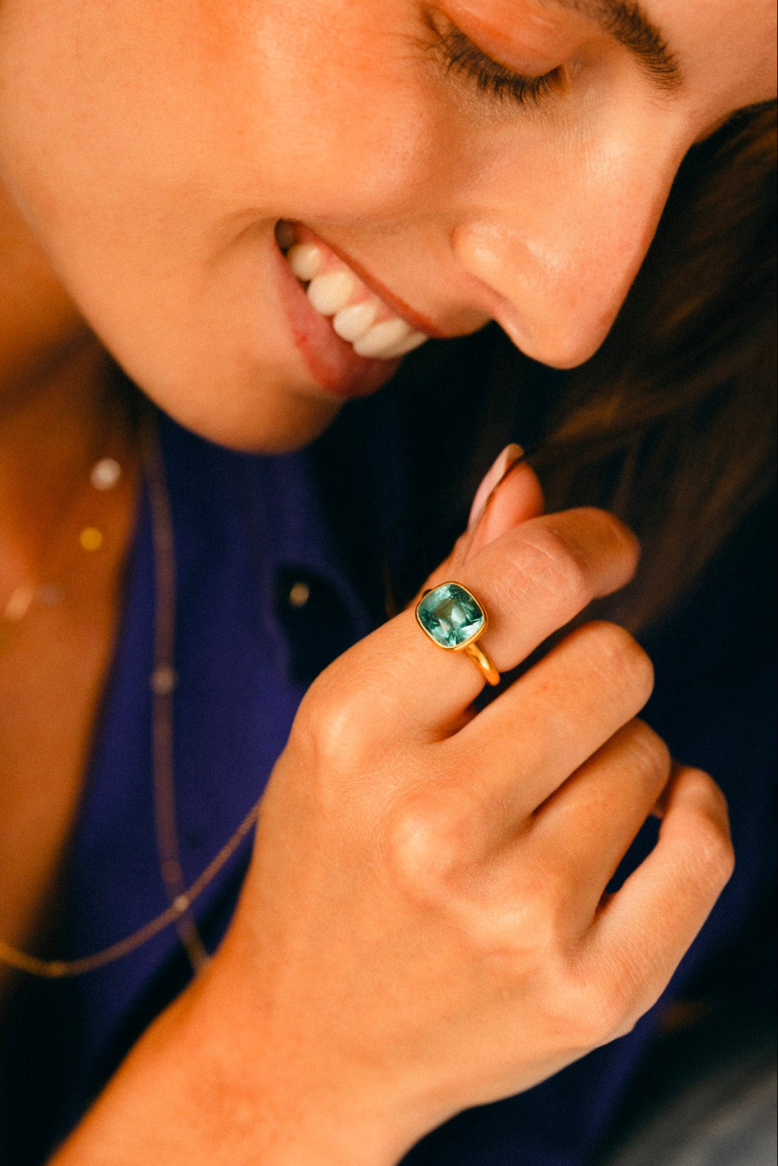 Bague Solitaire MARIE-HÉLÈNE DE TAILLAC en or jaune et tourmaline