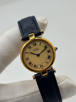 Montre CARTIER "Must Vendôme" PM en vermeil et cuir