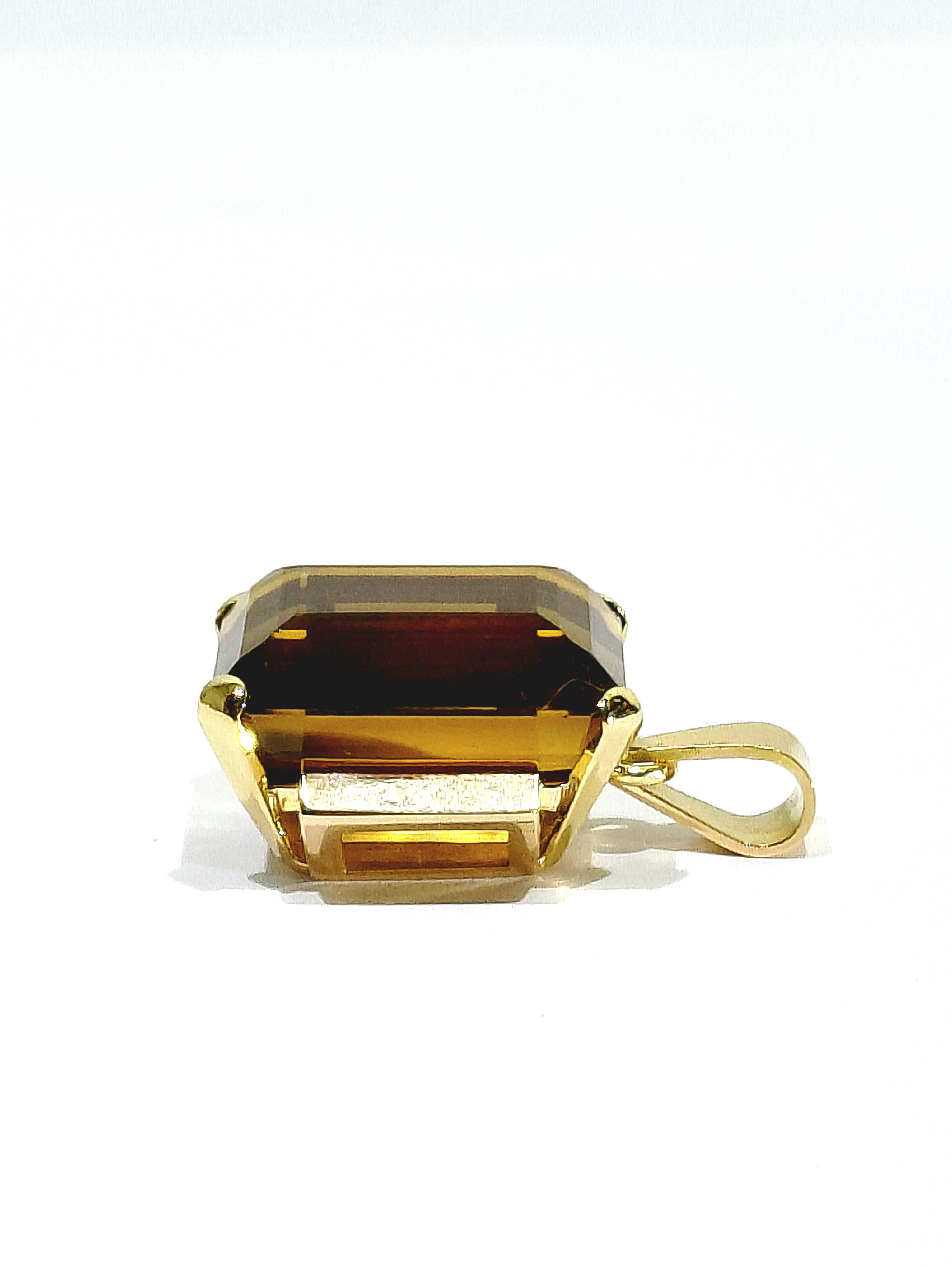 Pendentif en or rose et citrine