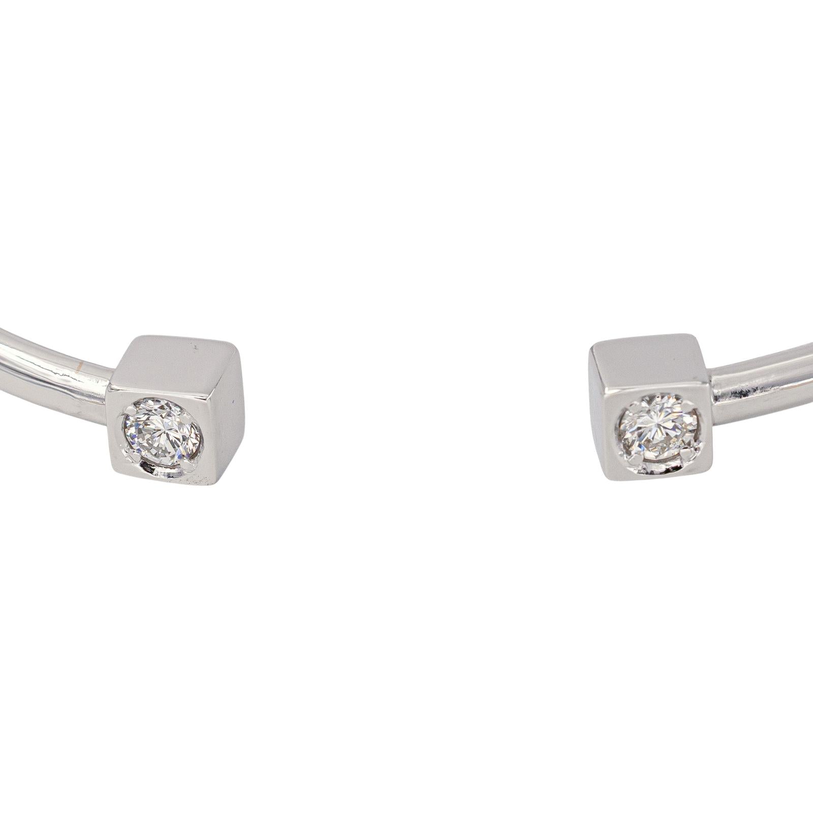 Bracelet Jonc Or blanc Diamant