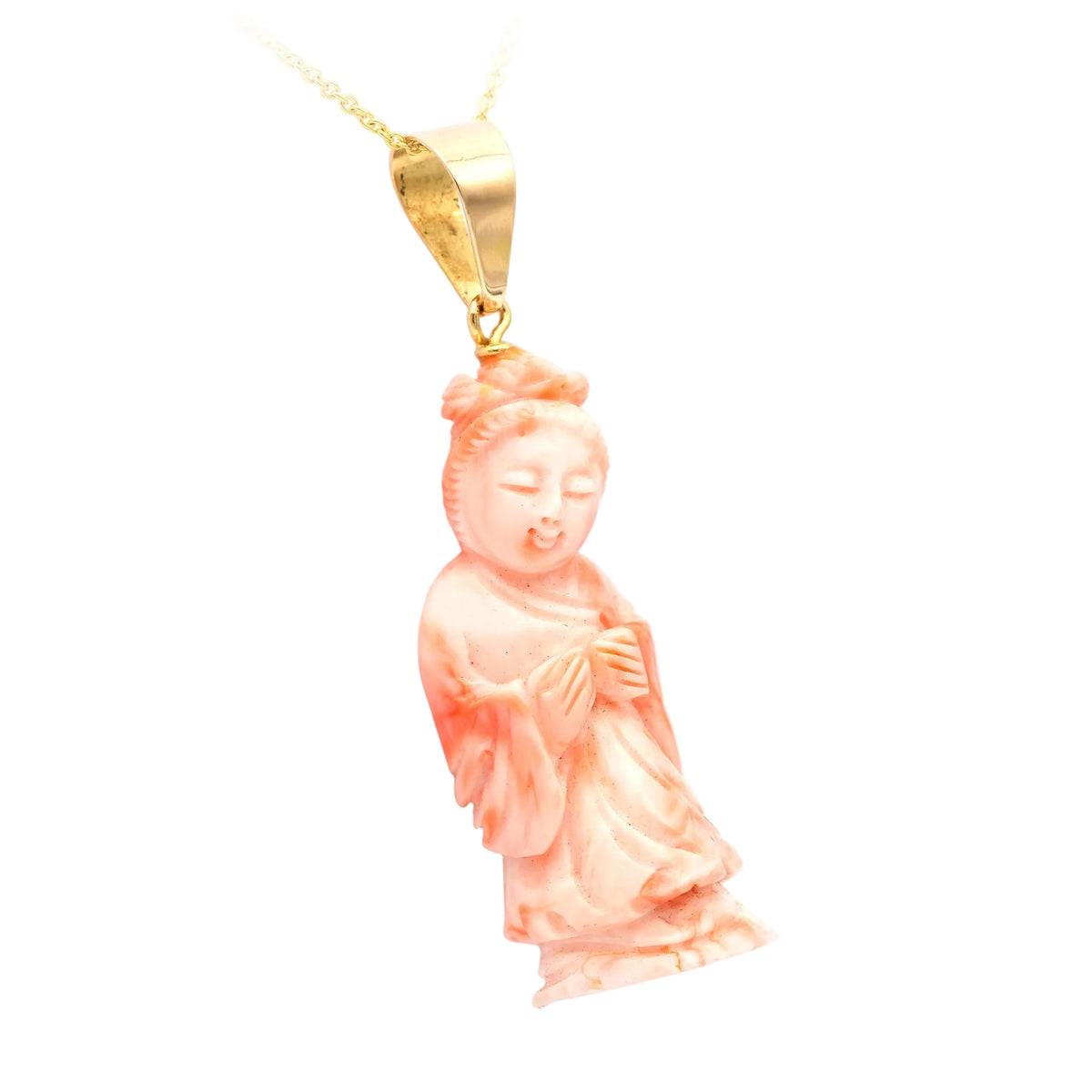 Pendentif en or jaune et corail