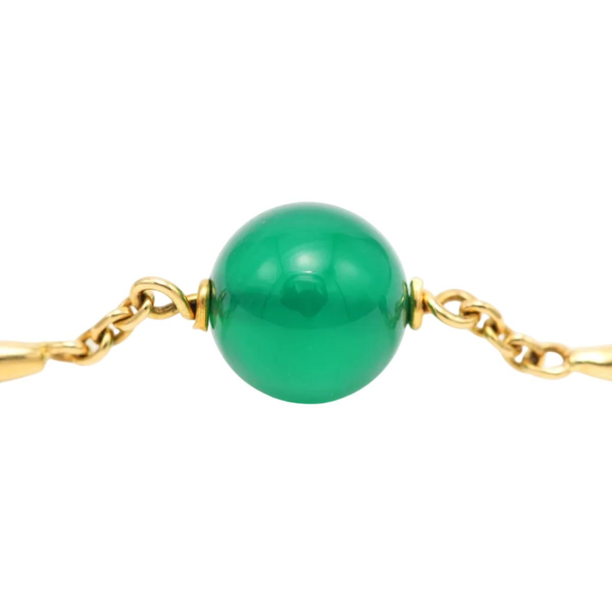 Bracelet en or jaune et chrysoprases