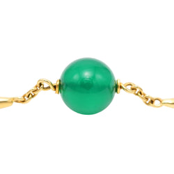 Bracelet en or jaune et chrysoprases