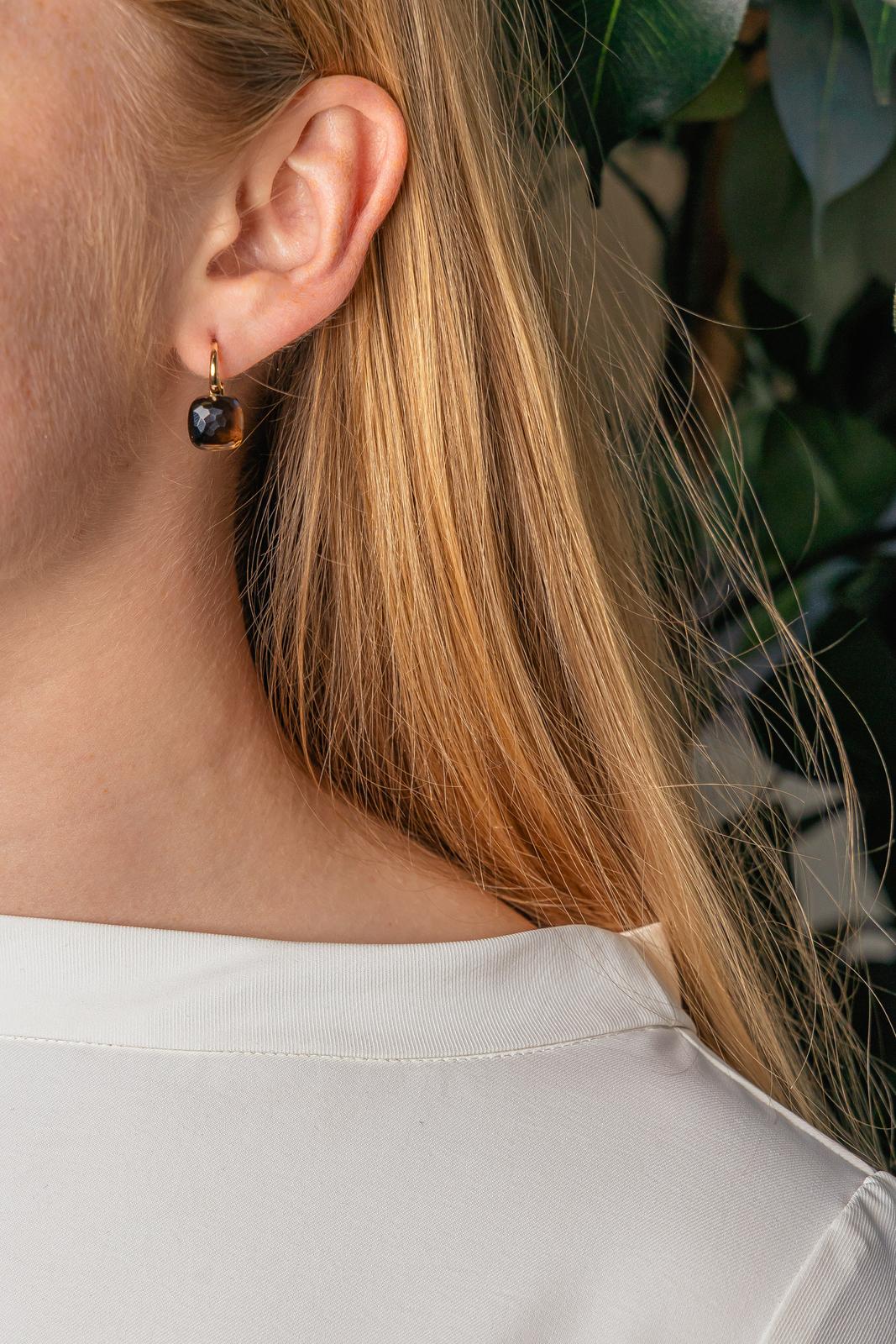 Pomelatto Boucles d'oreilles Nudo Or rose Quartz fumé