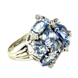 Bague Cocktail SEAMAN SCHEPPS "Bubbles" en or blanc, saphirs et diamants