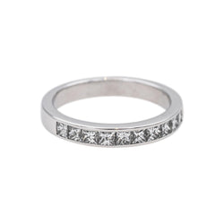 Bague  Demi-alliance  Or blanc  Diamant