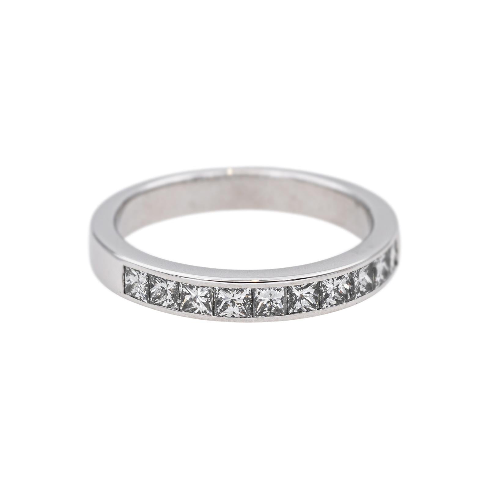 Bague  Demi-alliance  Or blanc  Diamant