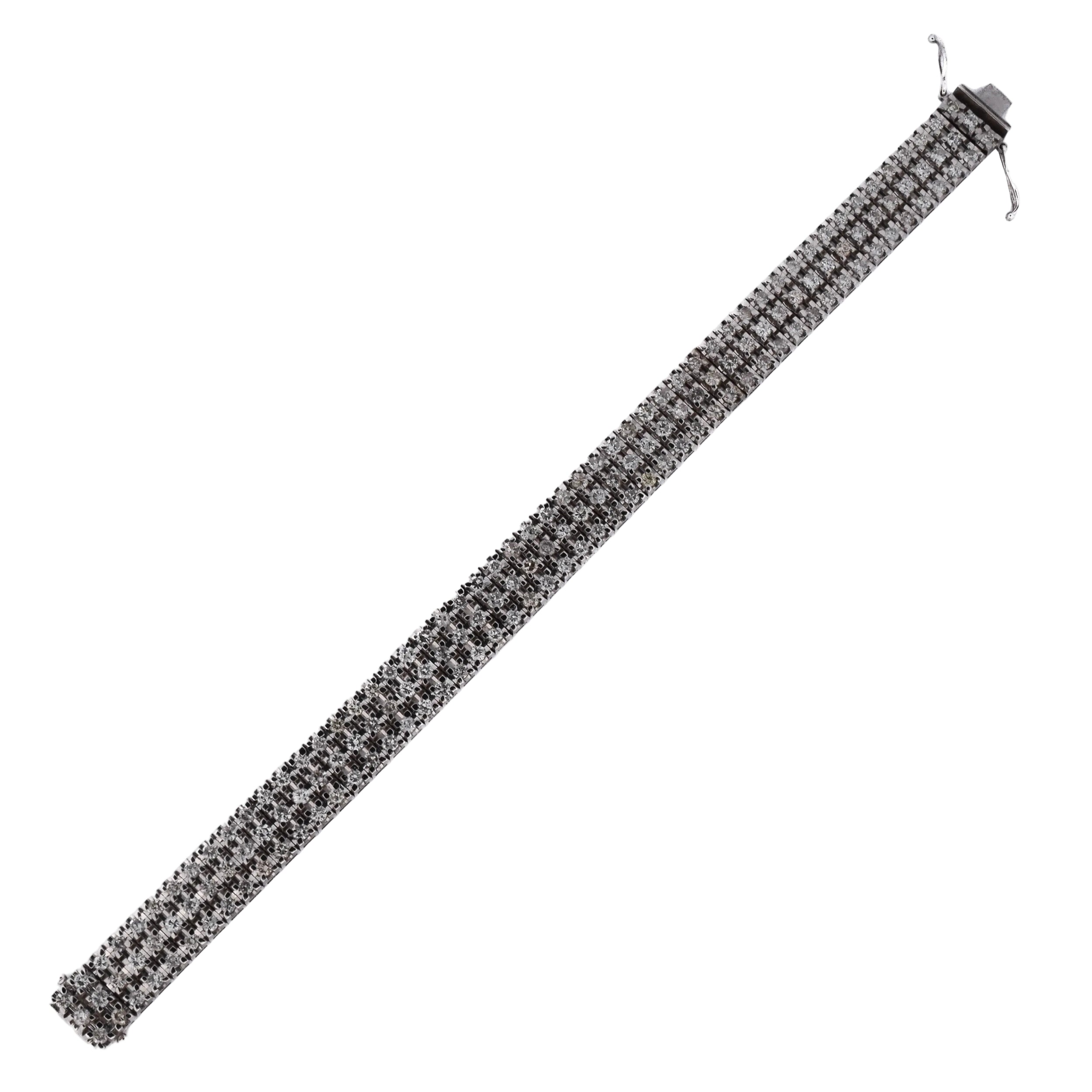 Bracelet Ligne en or blanc et diamants