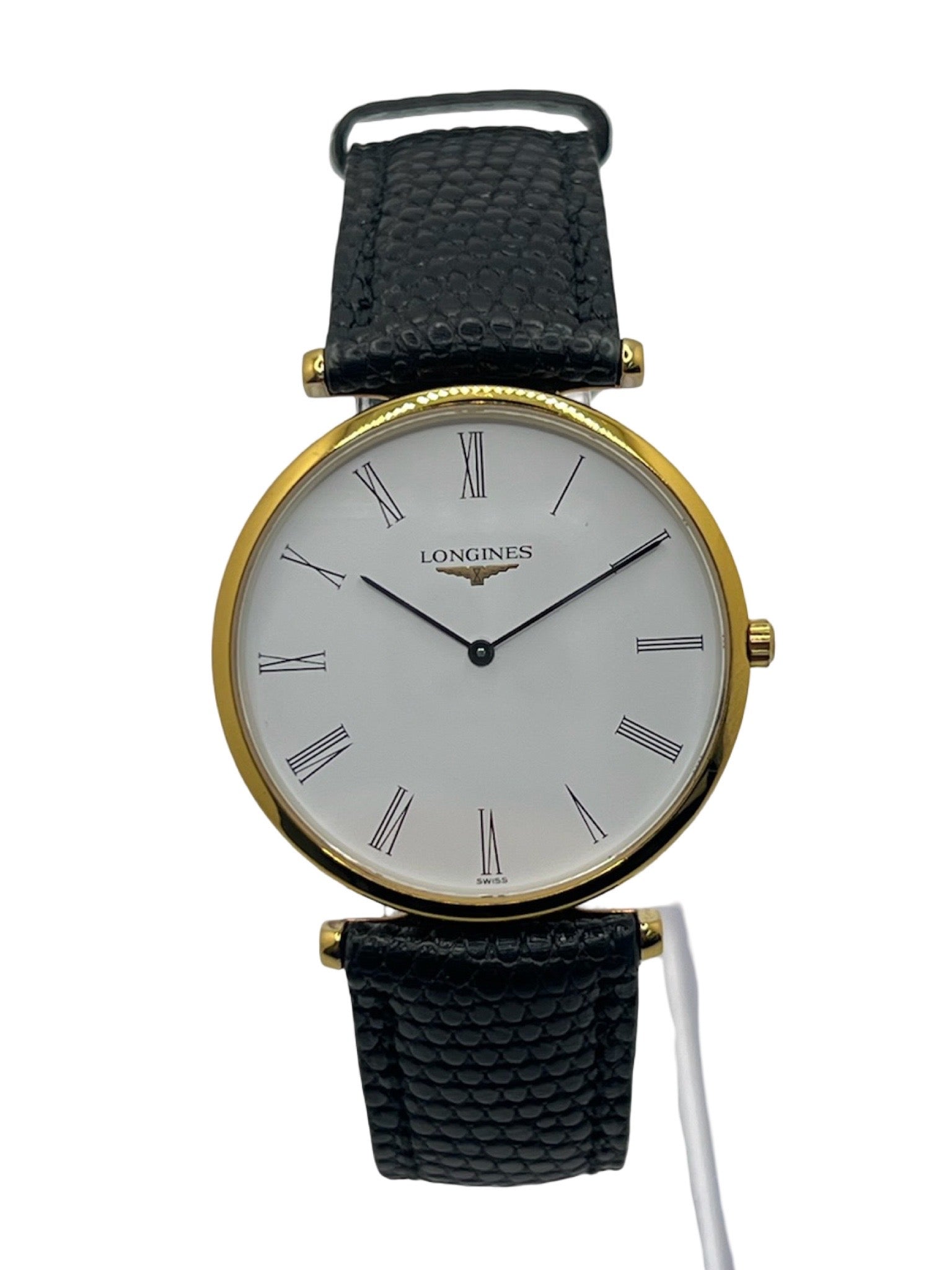 Montre LONGINES "La Grande Classique" plaqué or, acier et cuir