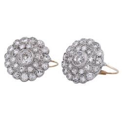 Boucles d'oreilles Dormeuses en or jaune, platine et diamants