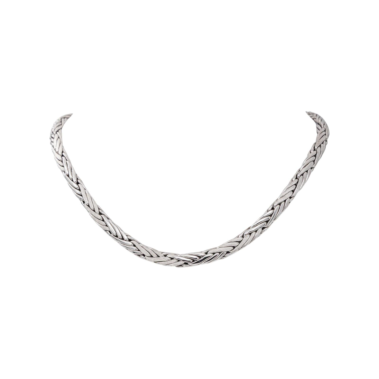 Collier Maille tressée Or blanc