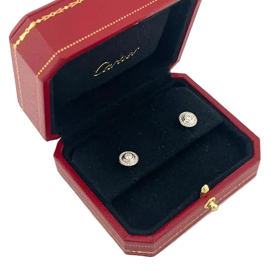 Boucles d'oreilles Puces CARTIER en or blanc et diamants