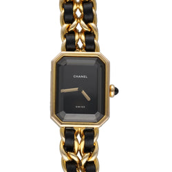 Montre CHANEL "Première" en plaque or et cuir