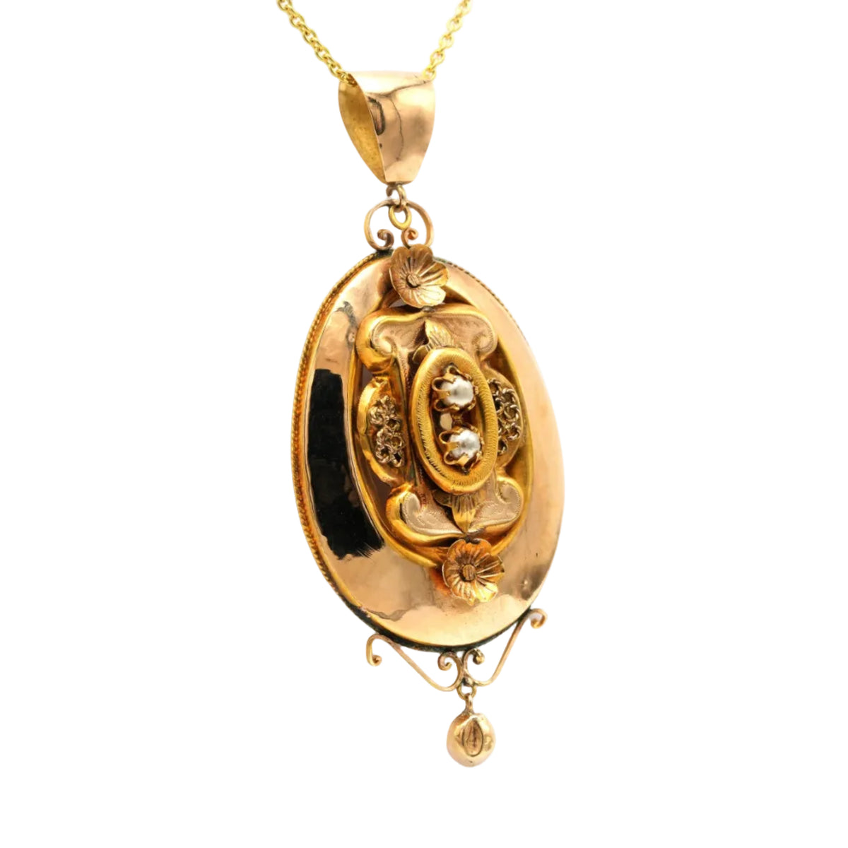 Pendentif en or jaune et perles