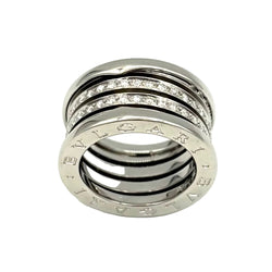 Bague Bandeau BULGARI "B.Zero1" en or blanc et diamants