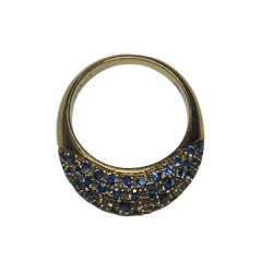 Bague Jonc POIRAY en or jaune, saphirs et diamants