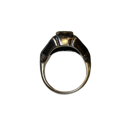 Bague en or blanc, or jaune, émeraude et diamants
