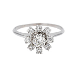 Bague Marguerite Or blanc Diamant