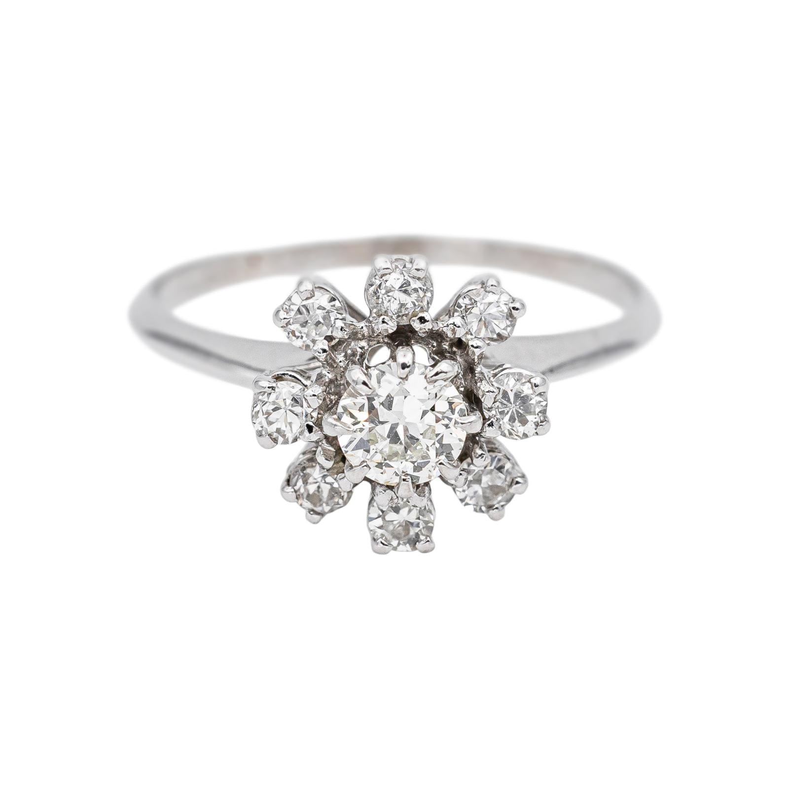 Bague Marguerite Or blanc Diamant
