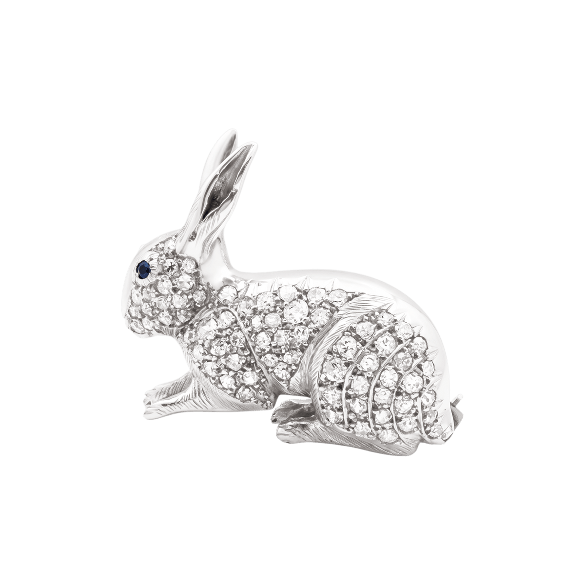 Broche Épingle en or blanc, platine et diamants