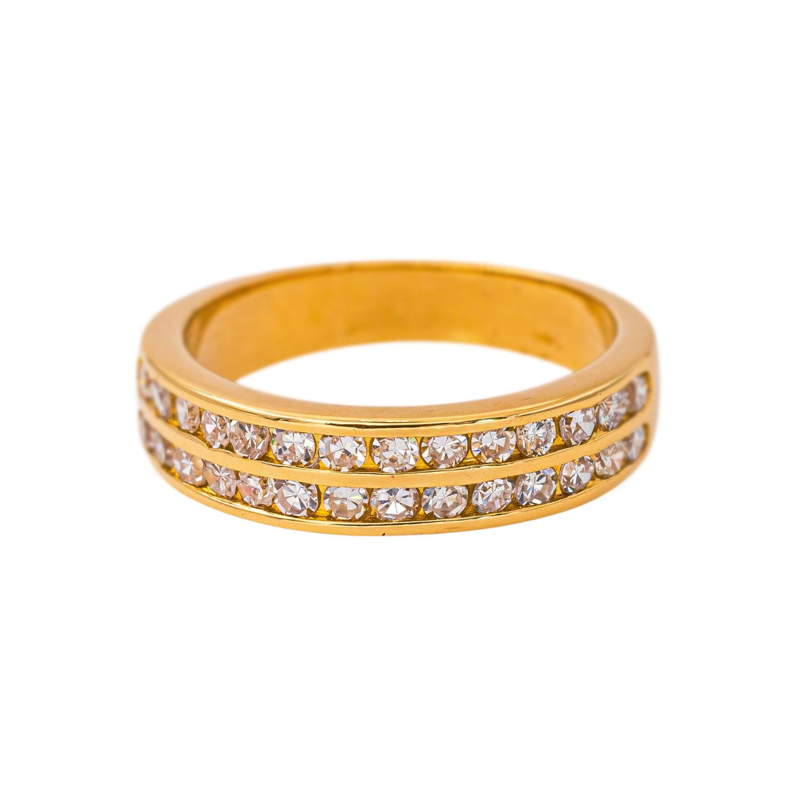 Bague Demi-alliance Or jaune Diamant