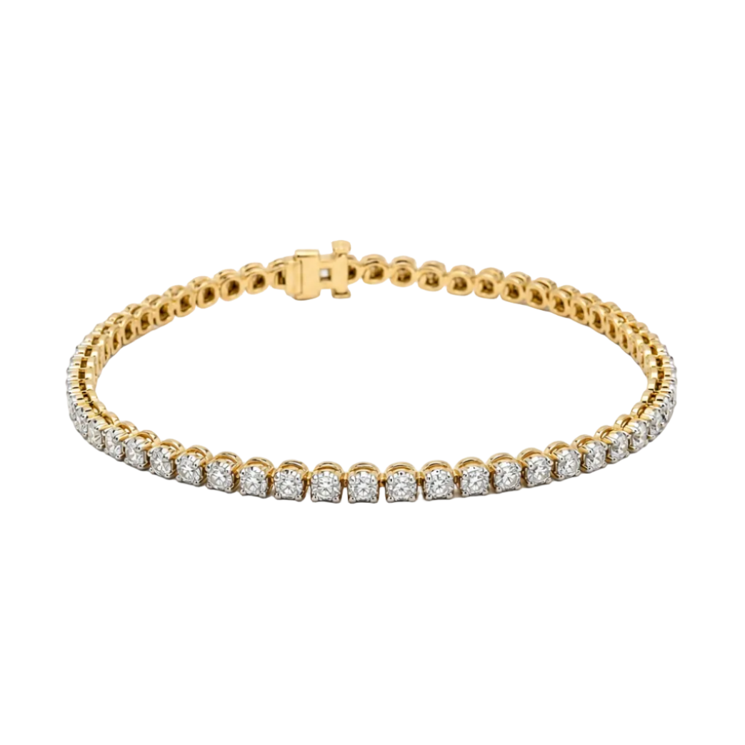Bracelet Ligne en or jaune et diamants