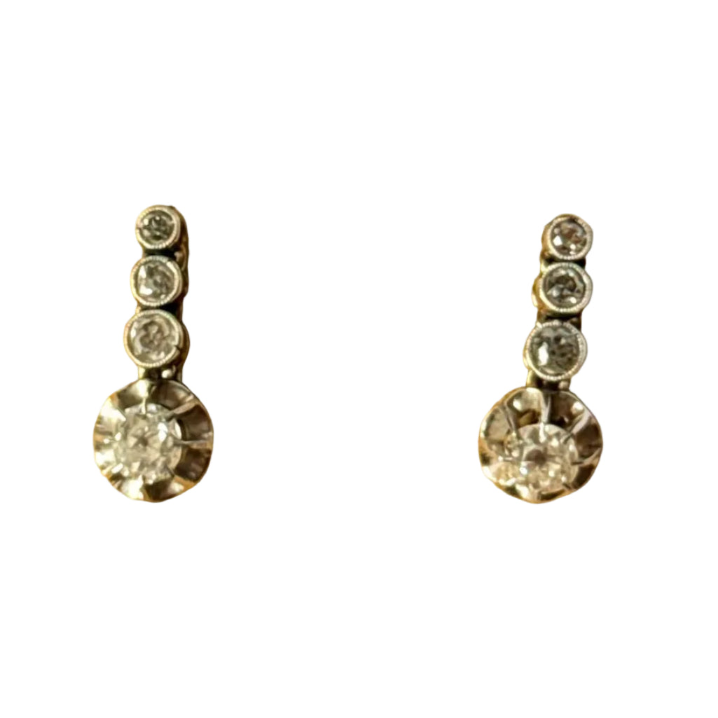 Boucles d'oreilles Dormeuses en or blanc et diamants