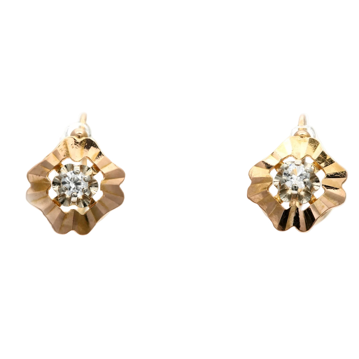 Boucles d'oreilles Dormeuses en or jaune et saphirs