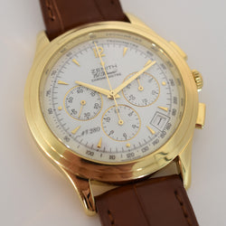 Montre ZENITH "El Primero" en or jaune et cuir