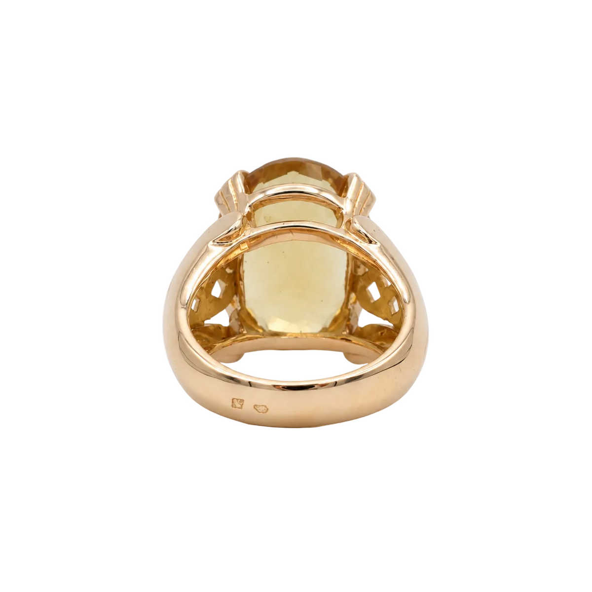 Bague Solitaire en or rose et citrine