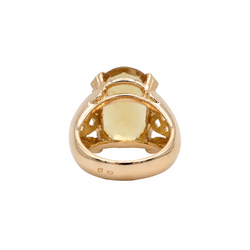Bague Solitaire en or rose et citrine