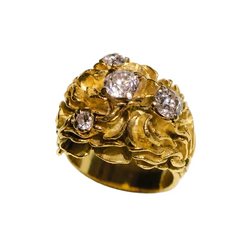 Bague Cocktail en or jaune et diamants