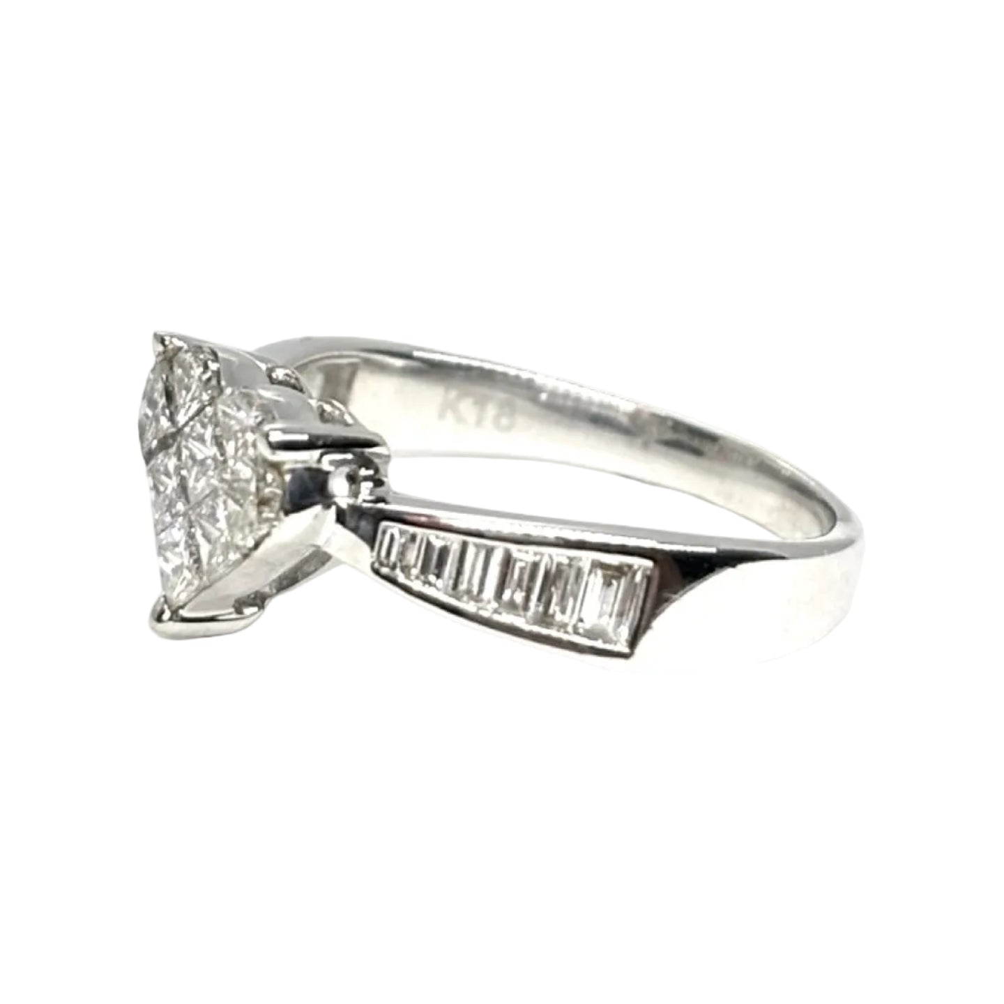 Bague Solitaire en or blanc et diamants
