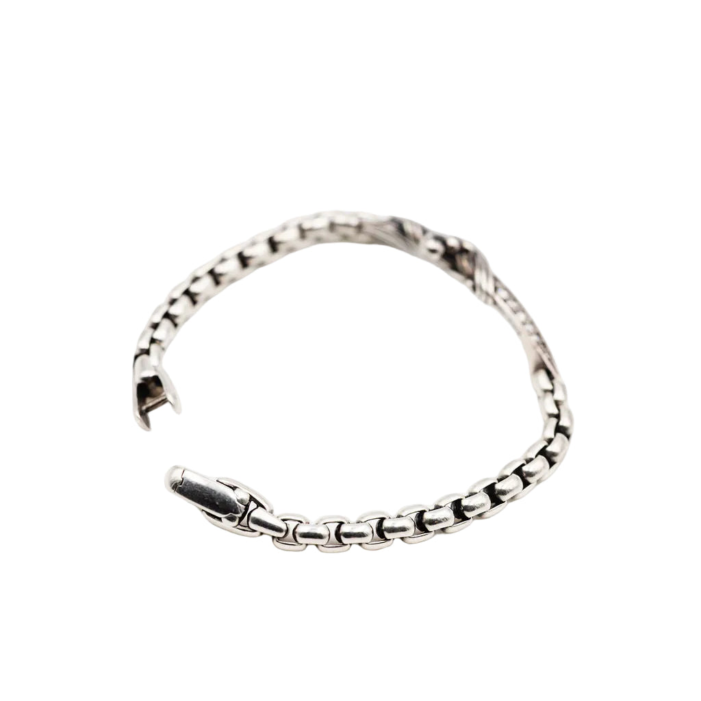 Bracelet Souple DAVID YURMAN Waves Dagger en argent et diamants