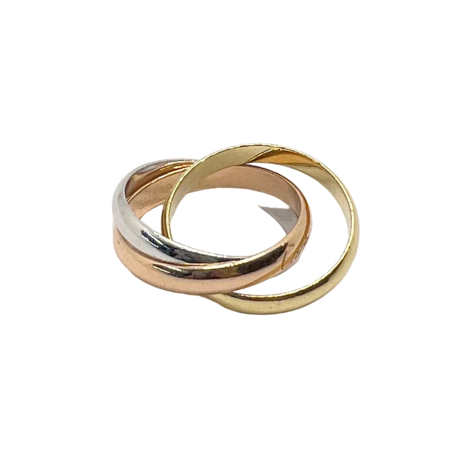 Bague Alliance CARTIER "Trinity" en or blanc, or jaune et or rose